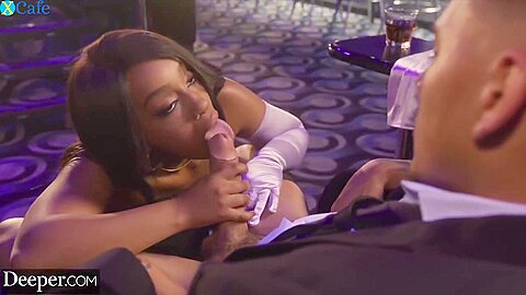 Ebony Stripper Dances For White Client And Fucks Him On The Stage