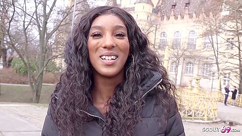 Slim Ebony Teenager 18+ Asia Rae Pickup And Nail For Cash - Ebony